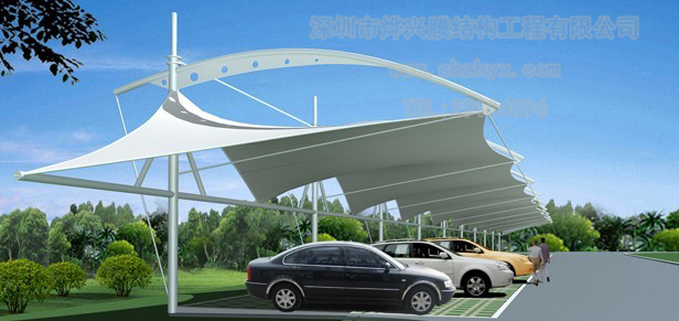 膜結(jié)構(gòu)車棚效果圖能看得出效果嗎？